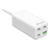 MediaRange MRMA124 matkalaturi 100W AC, 3x USB-C, 100–240V tulo, 1,5 m kaapeli, valkoinen
