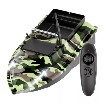 Syöttövene Flytec V050 12000mAh akulla, camo vihreä — kauko-ohjattava syöttövene