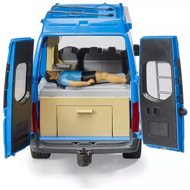 BRUDER Camper MB Sprinter 02684 kuljettajalla – pienoismalli mittakaavassa