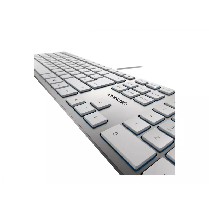 CHERRY KC 6000 -näppäimistö ohut yleiskäyttöön USB QWERTZ saksa hopea