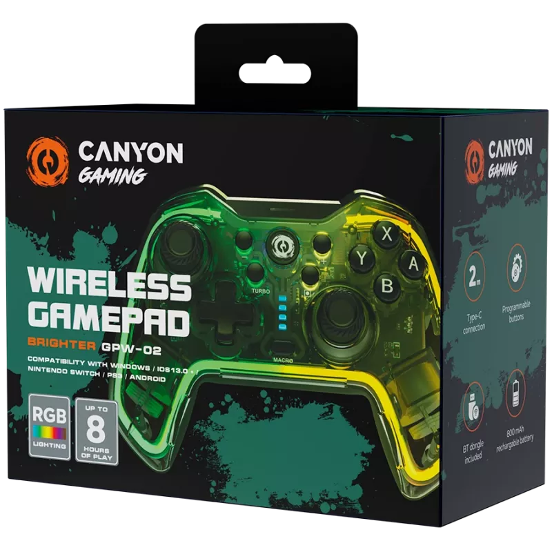 CANYON peliohjain Brighter GPW-02 BT+Dongle langaton Crystal
