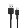 AUKEY CB-CD30 USB-A–USB-C-kaapeli 0,9 m, nailonpunos, 60W PD, 3A, musta