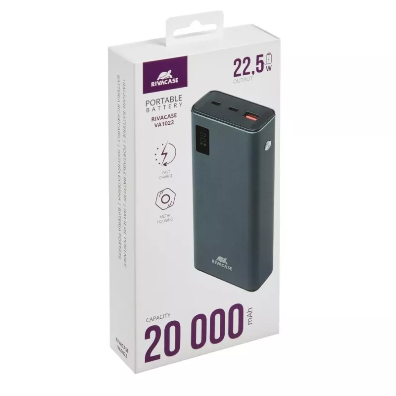Varavirtalähde Rivacase VA1022 20000 mAh USB kannettava laturi