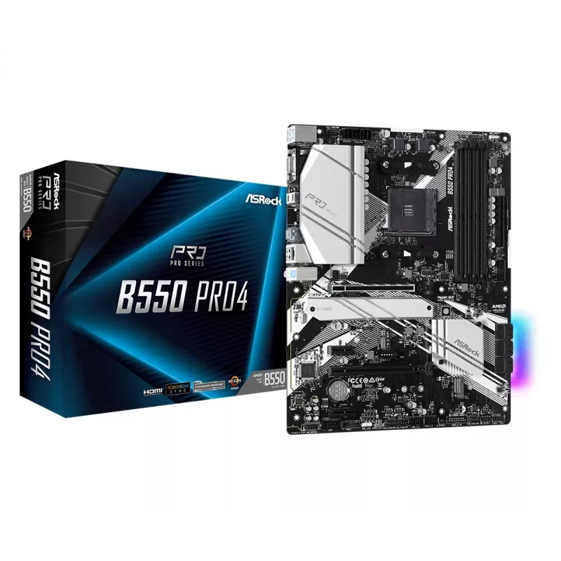 Emolevy ASRock B550 PRO4 AMD B550 kanta AM4 ATX