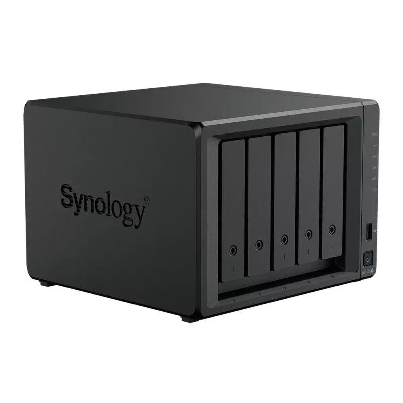 Synology DiskStation DS1525+ NAS-tallennuspalvelin Ryzen Embedded V1500B 8 GB DDR4 0 TB musta