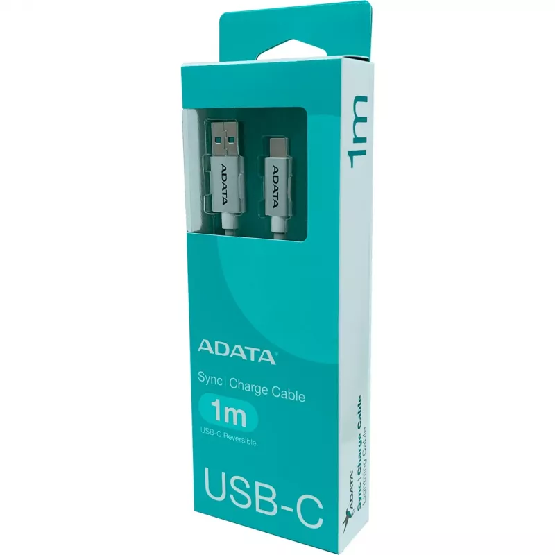 ADATA USB-C - USB 3.0, 1m USB-kaapeli USB 3.2 Gen 1 (3.1 Gen 1) USB C USB A valkoinen