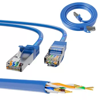Verkkokaapeli Extralink LAN patchkaapeli Kat.6A RJ-45 Cat6a 0,5 m sininen