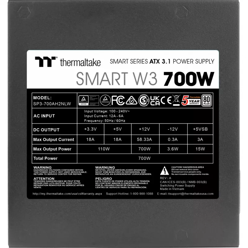 Virtalähde Thermaltake Smart W3 700 W