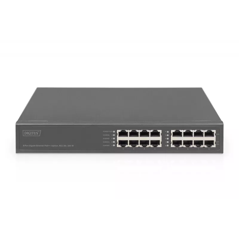 Digitus 8-porttinen Gigabit Ethernet PoE-injektori, 802.3bt, 250 W