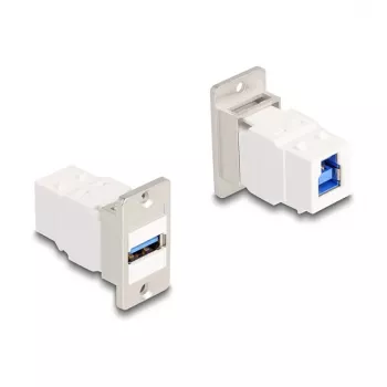 DeLOCK paneeliasennus Keystone-moduuli USB 5 Gbps Type-A naaras Type-B naaras