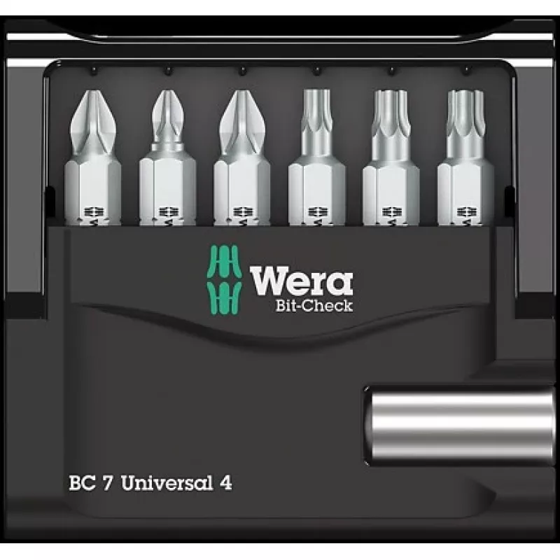 Wera 7-osainen kärkisarja Bit-Check 7 Universal 4 05135810001 Phillips Phillips, Phillips Pozidriv, sisä-Torx (05135810001)