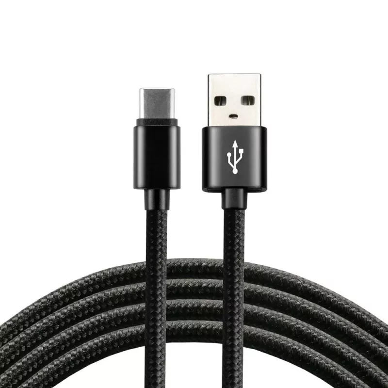 everActive kaapeli USB-C 1 m - musta, punottu, pikalataus, 3 A - CBB-1CB