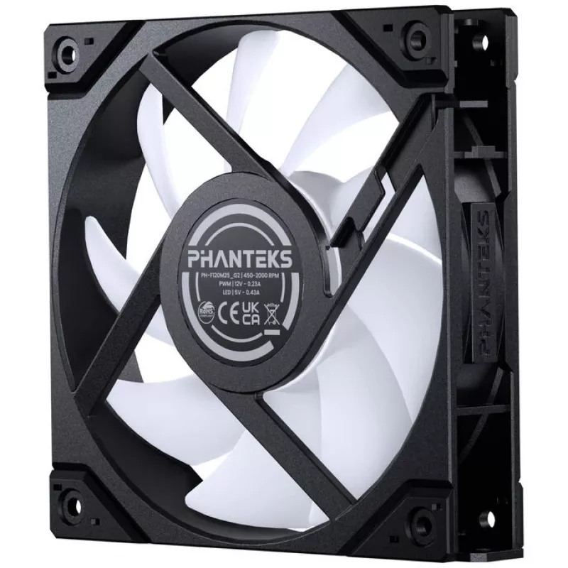 Phanteks M25 Gen2 PH-F120M25R_G2_DBK01 120 mm PWM D-RGB kotelotuuletin, Reverse Airflow, musta
