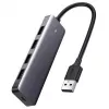 Ugreen keskitin 4-in-1 USB-C-adapteri 4× USB 3.0 + USB-C harmaa