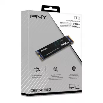 SSD PNY CS2241 M.2 NVMe PCIe 4.0 1 TB – luku 5100 MB/s, kirjoitus 3200 MB/s