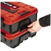 Einhell 4540019 E-Case S-F järjestelmälaukku ruudukkovaahtomuovilla, roiskeveden kestävä, polypropeeni, kantavuus 25 kg, musta/punainen