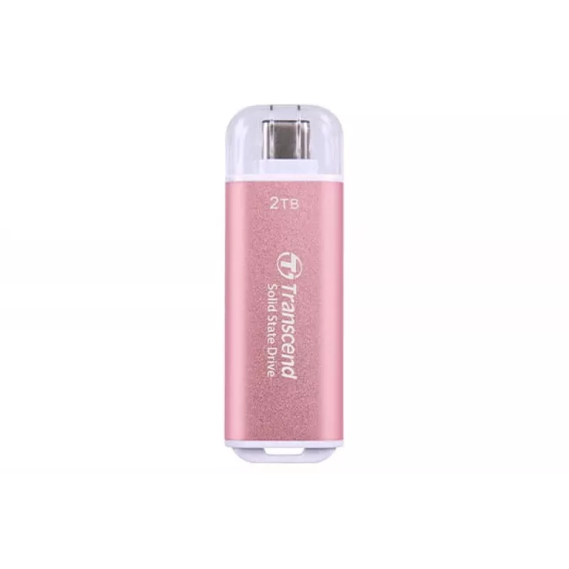 Transcend ESD300P 2 Tt kannettava SSD, USB-C 10 Gbps, vaaleanpunainen, TS2TESD300P