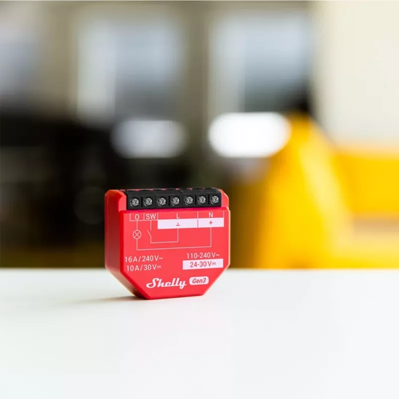 Shelly 1PM Gen3 Wi-Fi/Bluetooth-rele, 16 A, tehonmittauksella