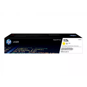 HP 117A keltainen alkuperäinen laser-värikasetti. Väriväriaineen riitto: 700 sivua, tulostusvärit: keltainen, määrä pakkausta kohti: 1 kpl