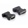 Delock - VGA-sovitin - DVI-I (W) - HD-15 (VGA) (M) - peukaloruuvit (65017)