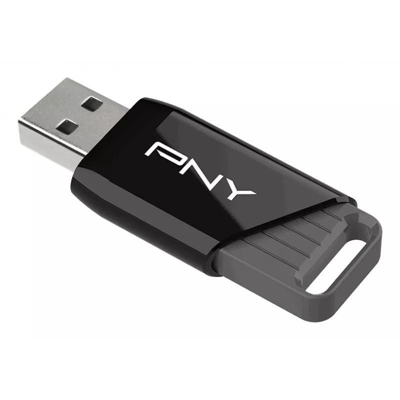PNY Attaché X, 32 GB, USB Type-A, 3.2 Gen 1 (3.1 Gen 1), 130 MB/s, dia, musta