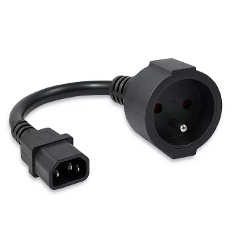 Verkkosovitin QOLTEC IEC 320 C14 - ranskalainen pistoke, 0,15 m kaapeli