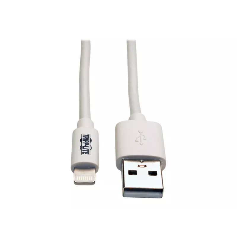 Eaton Tripp Lite Series USB-A - Lightning synkronointi-/latauskaapeli (M/M) - MFi-sertifioitu, valkoinen, 6 ft. (1,8 m) - data-/virtakaapeli - USB uros - Lightning