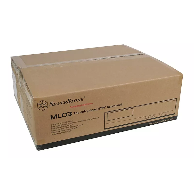 SilverStone MILO ML03 - Desktop - Mikro-ATX - ilman virtalähdettä (ATX / PS/2) - musta - USB/audio (SST-ML03B-R)