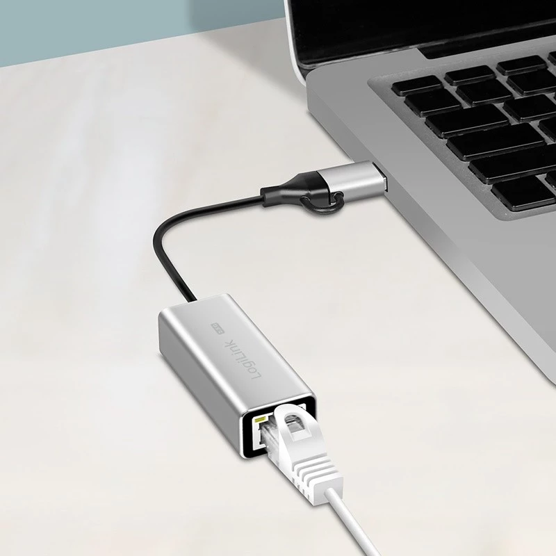 USB-A/-C - 2,5G Ethernet-sovitin, harmaa