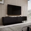 4D ONDA -TV-taso 200x40x35-54 musta (seisova tai seinäkiinnitteinen)