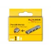 DeLOCK 3 portin ohut USB-keskitin USB Type-C 10 Gbps 2 x USB 2.0