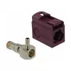 Koaksiaaliliitin DELOCK 89716 – FAKRA D pistoke, 90° kulma, 13,8 × 21,5 × 9,5 mm