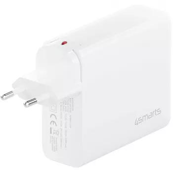 Sisätilan pikalaturi 4smarts 545200 — 200 W, 4× USB-C, 100–240 V, 1,5 m kaapeli, valkoinen