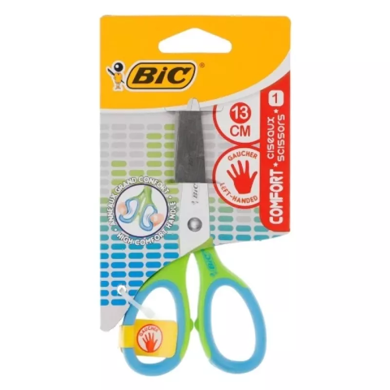 Sakset BIC Comfort vasenkätisille 13 cm — vasenkätisten sakset, 13 cm terän pituus