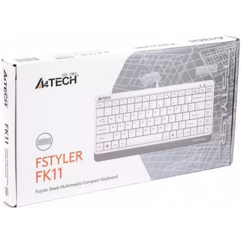 Näppäimistö A4Tech FSTYLER FK11 valkoinen A4TKLA47119 (A4TKLA47119)