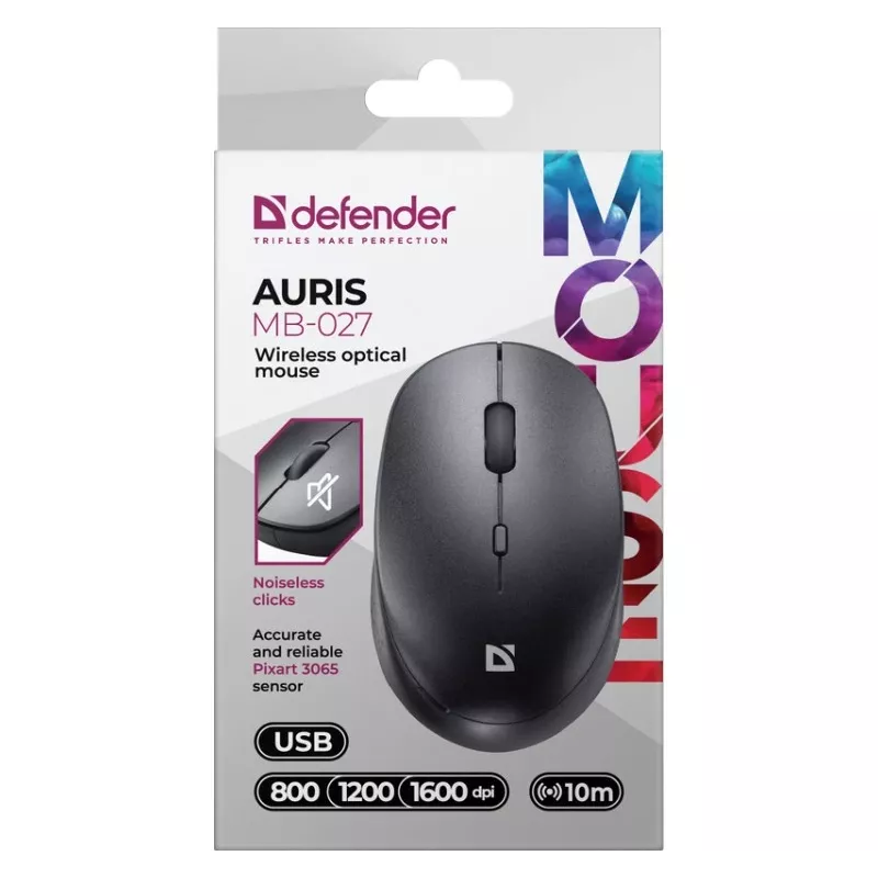 Langaton hiiri DEFENDER AURIS MB-027 liitäntä