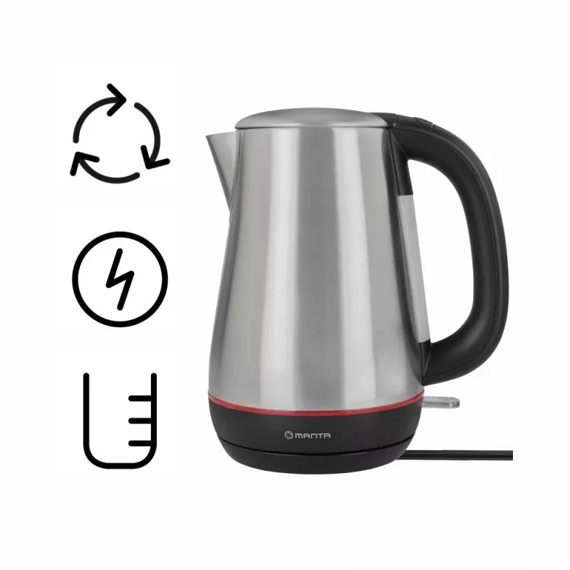 MANTA 1,7L 2200W vedenkeitin ruostumaton teräs