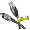 Goobay 70752 USB-C 3.1 – RJ45 Ethernet-kaapeli, Cat6 F/UTP, 5 m, musta/hopea