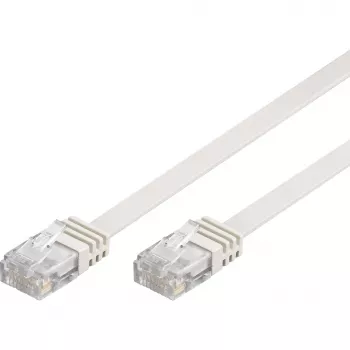 Wentronic Goobay CAT 5e litteä patch-kaapeli, U/UTP, valkoinen, 15 m - CCA kuparisekoitus (93364)