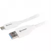 USB 3.2 Gen 2 kaapeli, USB-A uros > USB-C uros (valkoinen, 0,5 metriä)