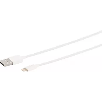 Lightning-kaapeli S/CONN 14-12048 5 m valkoinen USB-A-uros