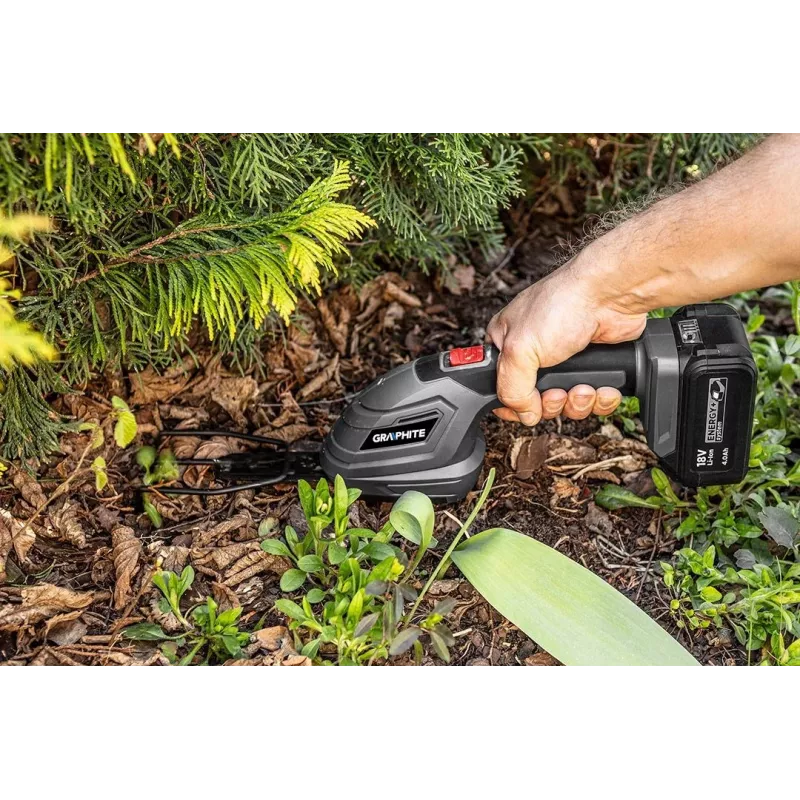 Akkupensasleikkuri GRAPHITE 58GE119, paino 1,09 kg, leikkaussyvyys 265 mm