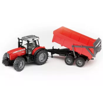 Traktorimalli BRUDER Massey Ferguson 7480 kippikärryllä