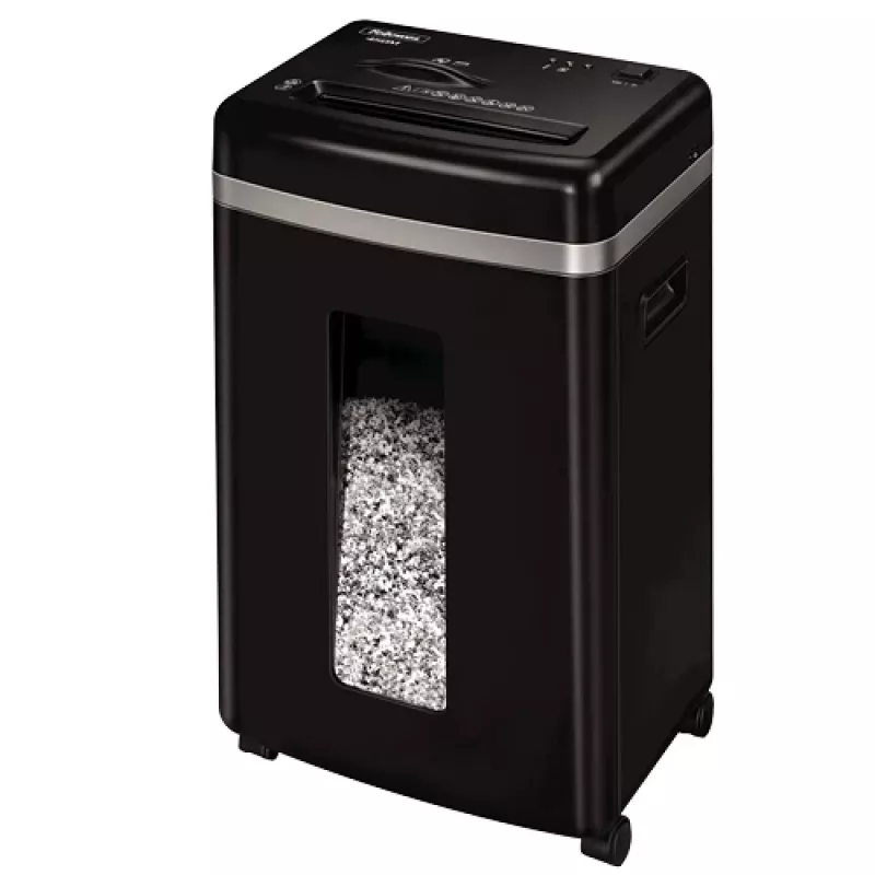 Silppuri Fellowes Powershred 450M mikrosilppu, 9 arkin kapasiteetti, 2 x 12 mm, 22 litran keruusäiliö, musta