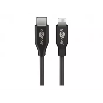 Goobay USB-C™ lataus- ja synkronointikaapeli, 1 m, musta - MFi-kaapeli Apple iPhone/iPad musta (39445)