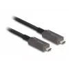 DeLOCK aktiivinen optinen USB-C video + data + PD -kaapeli 10 m musta