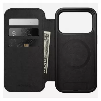 Nomad Modern Leather Folio -foliokotelo iPhone 17 Pro, nahka + alumiini, 6,3