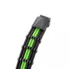 CableMod C-Series PRO ModMesh 12VHPWR - 3x PCI-e -kaapeli Corsairille – 60 cm, musta/vaaleanvihreä