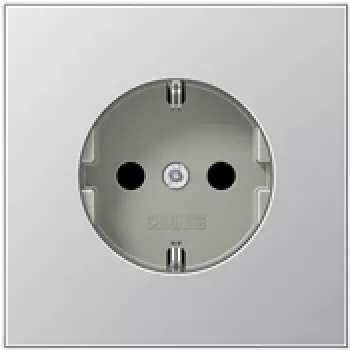 Pistorasia Jung AL 1520 CEE 7/3, alumiinikotelo, 250 V, 16 A, 70×70 mm