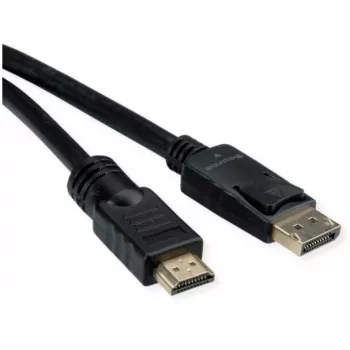 Videokaapelisovitin ROLINE 11.04.5776 7,5 m HDMI Type-A DisplayPort musta